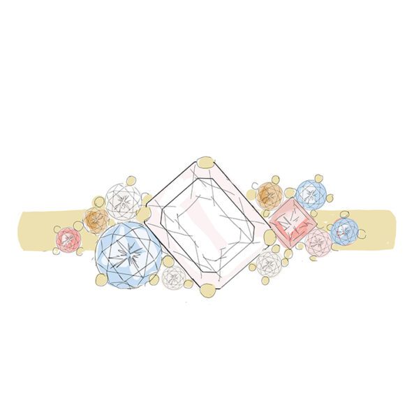 pastel-sapphire-cluster-engagement-ring-dancer-sketch