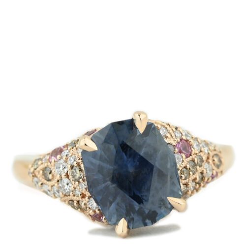 3 Carat Montana Sapphire Engagement Ring: Unicorn Sapphire